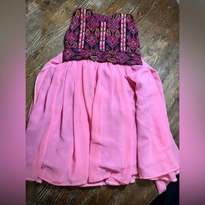 Customized girls Palestinian embroidery dress size 2-3T tatreez thobe tutu pink